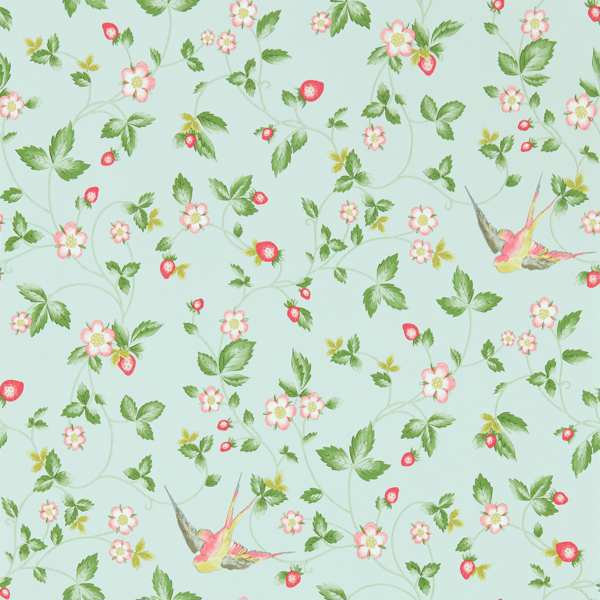 Clarke & Clarke Wild Strawberry Wallpaper in Dove