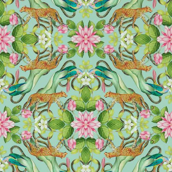 Clarke & Clarke Menagerie  Wallpaper in Aqua