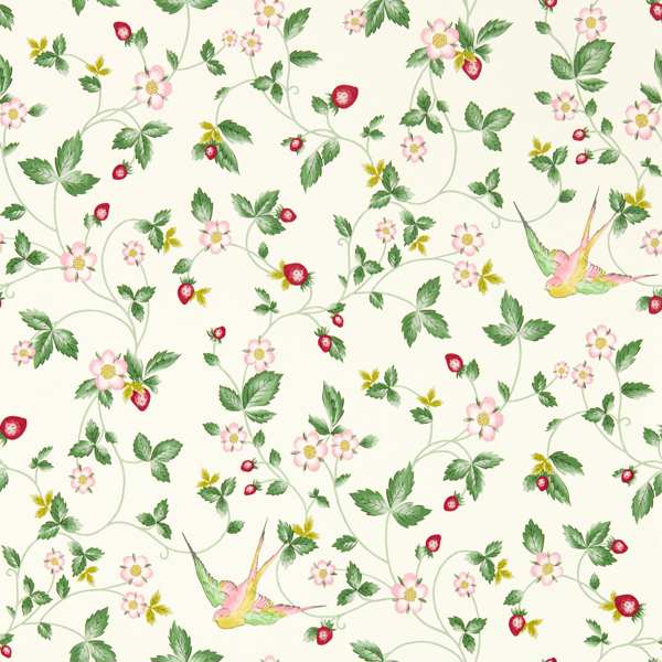 Clarke & Clarke Wild Strawberry Wallpaper in Ivory