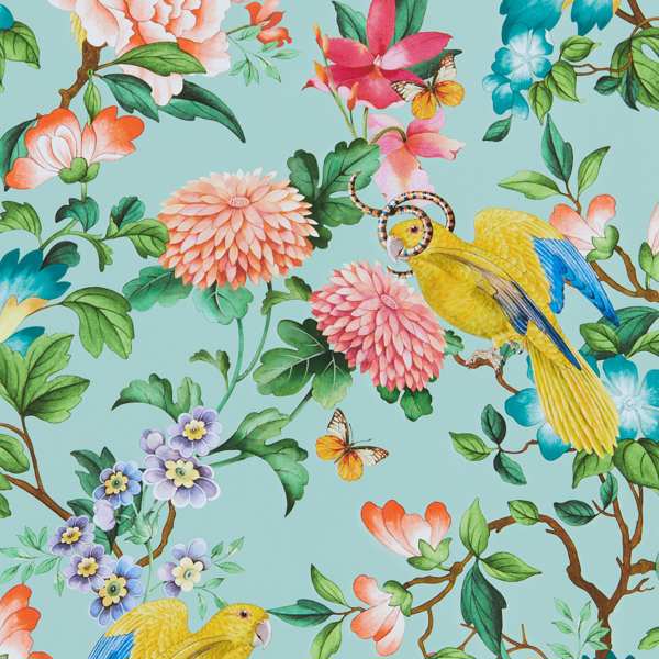 Clarke & Clarke Golden Parrot Wallpaper in Mineral