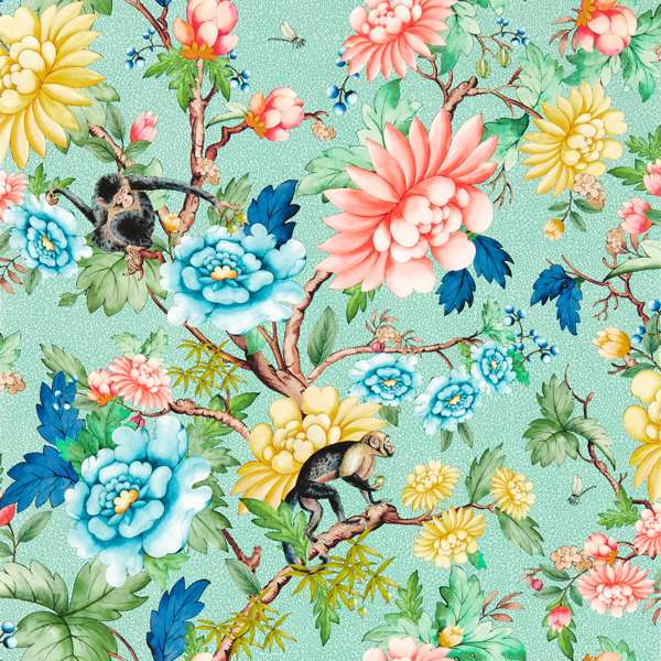 Clarke & Clarke Sapphire Garden Wallpaper in Mineral