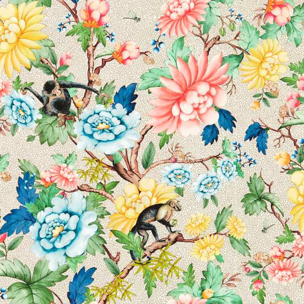 Clarke & Clarke Sapphire Garden Wallpaper in Ivory