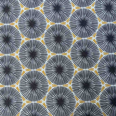 Axela Outdoor Fabric in Mustard/Charcoal