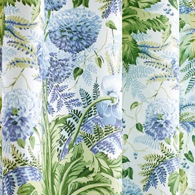 Anna French Dahlia Fabric in Sky on White