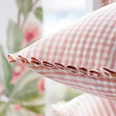 Anna French Leighton Check Fabric in Rose