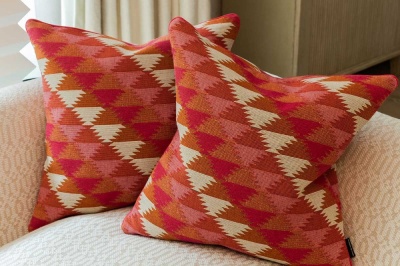 Kit Kemp Buzy Lizzie Fabric in Hot Pink