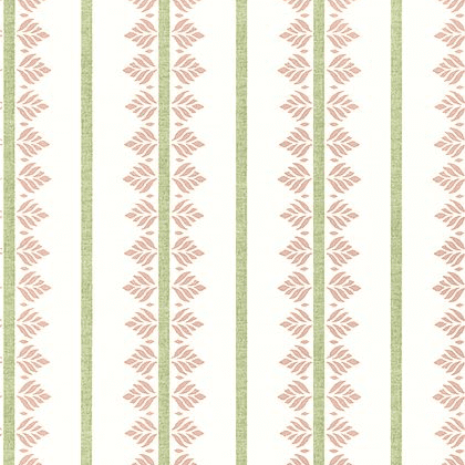 Anna French Fern Stripe Wallpaper in Blush