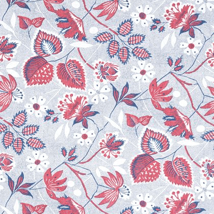 Anna French Indienne Hazel Linen in Red and Blue