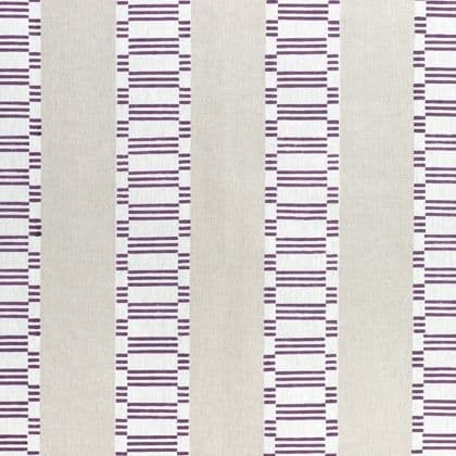 Anna French Japonic Stripe Linen in Eggplant