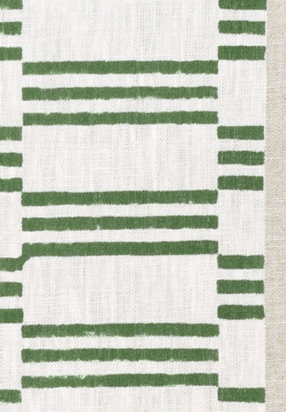Anna French Japonic Stripe Linen in Emerald Green