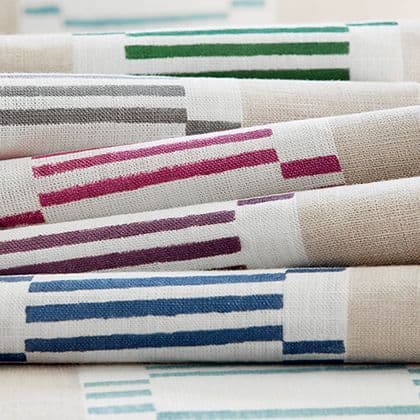 Anna French Japonic Stripe Linen in Emerald Green