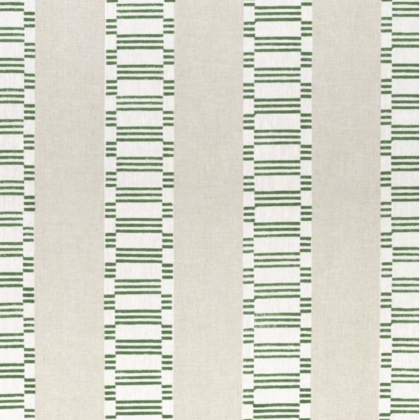 Anna French Japonic Stripe Linen in Emerald Green