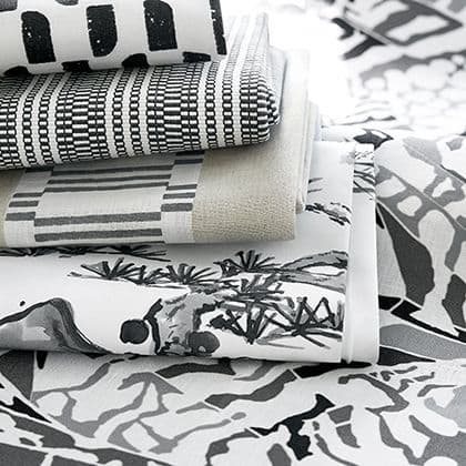 Anna French Reed Stripe Fabric in Black