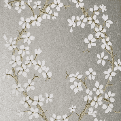 Anna French St Albans Grove Wallpaper in White and Silver