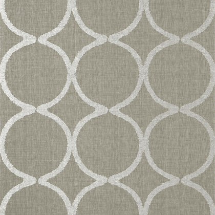 Anna French Watercourse Wallpaper in Metallic Silver on Taupe