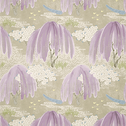 Anna French Willow Tree Wallpaper in Turquoise - norfolktextiles.co.uk