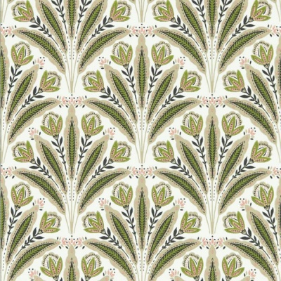 Clarke & Clarke Attingham Wallpaper in Sage/ Blush