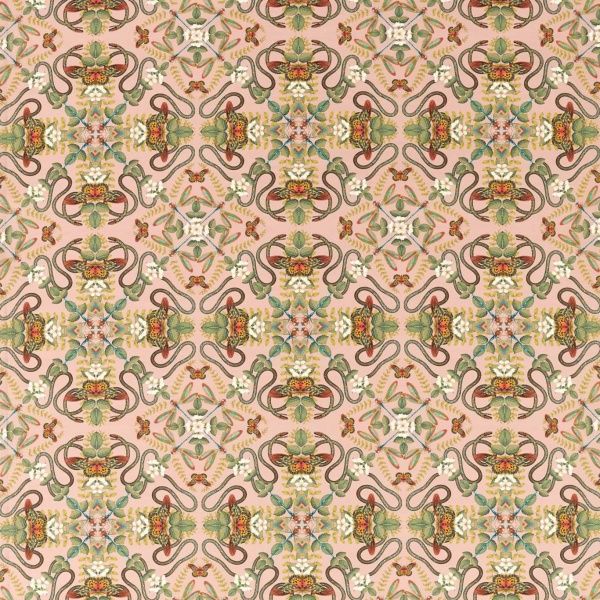 Clarke and Clarke Emerald Forest Fabric in Blush