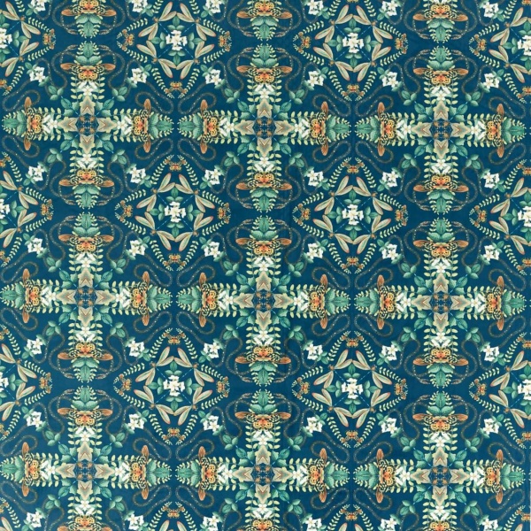 Clarke and Clarke Emerald Forest Velvet in Midnight