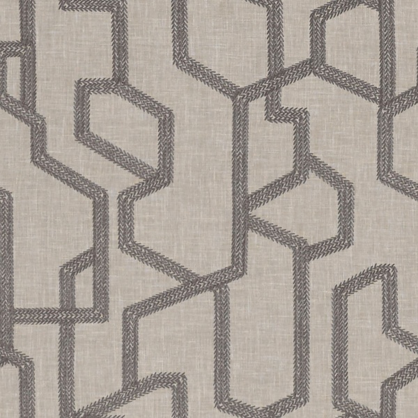Clarke and Clarke Labyrinth  Fabric in Charcoal