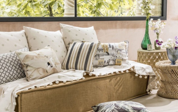 Clarke and Clarke  Marrakech Fabric in Mineral