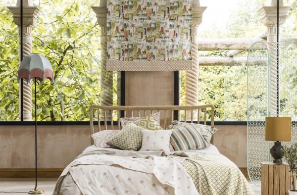 Clarke and Clarke  Marrakech Fabric in Mineral