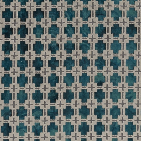 Clarke and Clarke Maui Fabric in Kingfisher