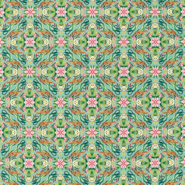 Clarke and Clarke Menagerie Fabric in Aqua