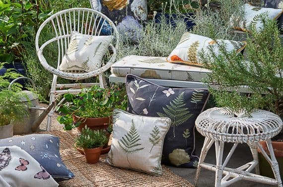 Clarke and Clarke Papilio in Charcoal/Linen