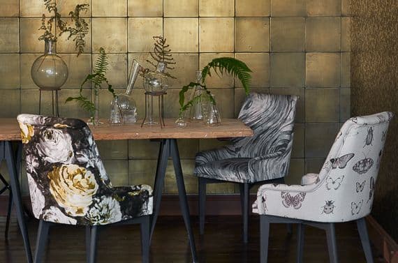 Clarke and Clarke Papilio in Heather/Ivory