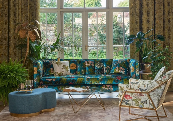 Clarke and Clarke Tropicale  Fabric in Kingfisher