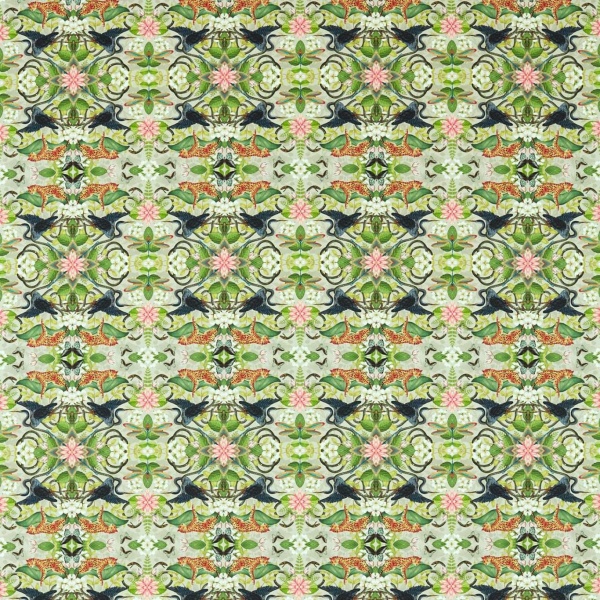 Clarke and Clarke Wonderlust Tea Story Fabric in Dove