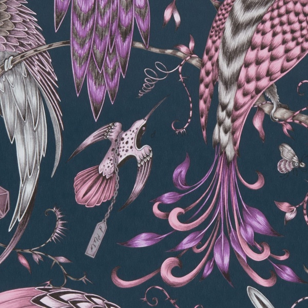 Clarke & Clarke Audubon Wallpaper in Pink