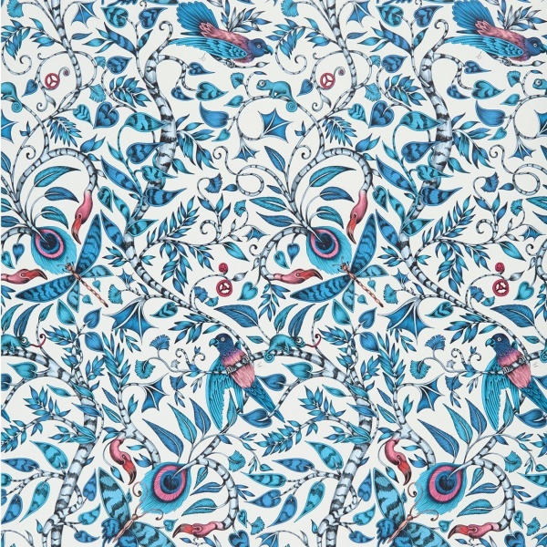 Clarke & Clarke Rousseau Wallpaper in Blue