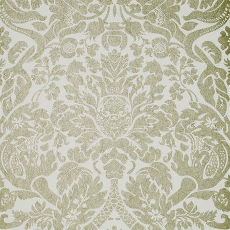 Clarke & Clarke Valentina Wallpaper in Nickel