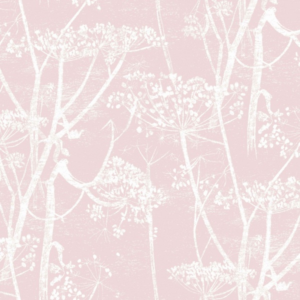 Cole and Son Cow Parsley Linen Fabric in Ballet Slipper