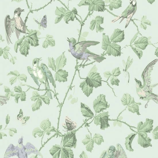 Cole & Son Winter Birds Wallpaper 100/2008 norfolktextiles.co.uk