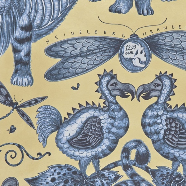 Emma Shipley Extinct Wallpaper in Blue