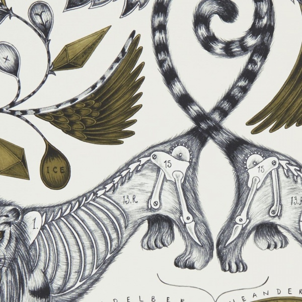 Emma Shipley Extinct Wallpaper in Gold