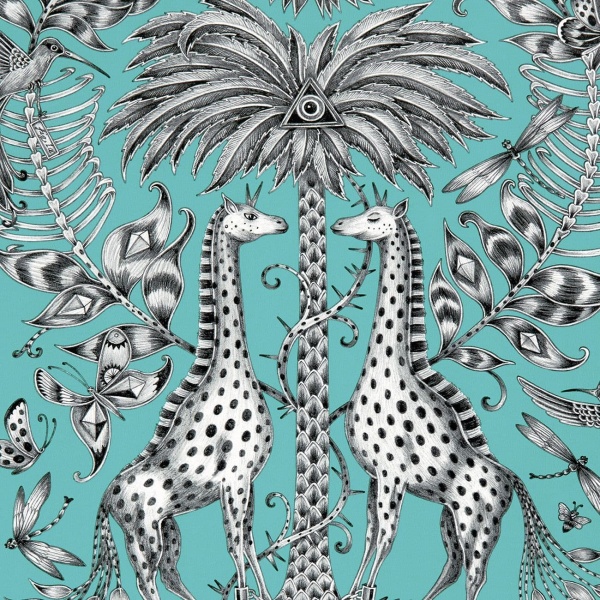 Emma Shipley Kruger Wallpaper in Teal