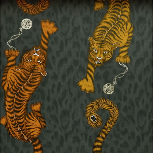 Emma Shipley Tigris Wallpaper in Flame
