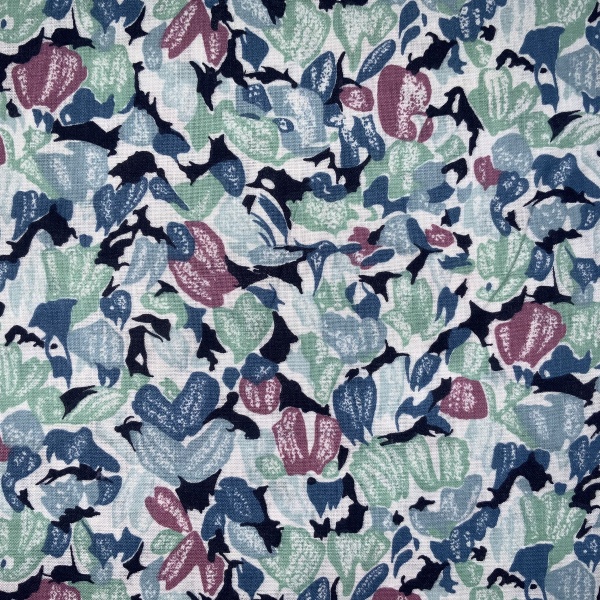 Genuine 1920's Vintage Blue Floral Dress Fabric