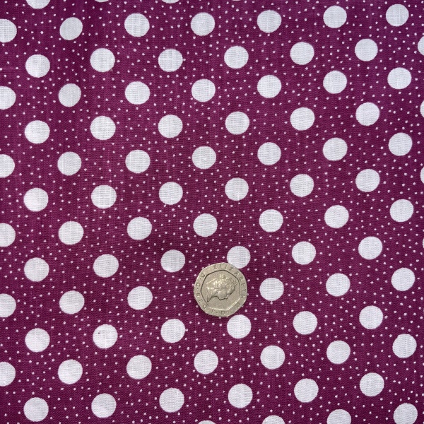 Genuine 1930's Vintage Fuchsia Spot Dress Fabric