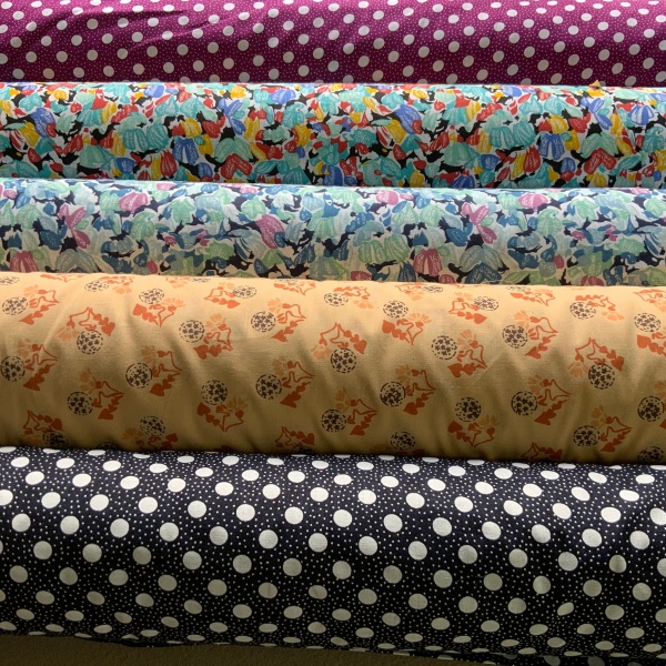 Genuine 1930's Vintage Fuchsia Spot Dress Fabric