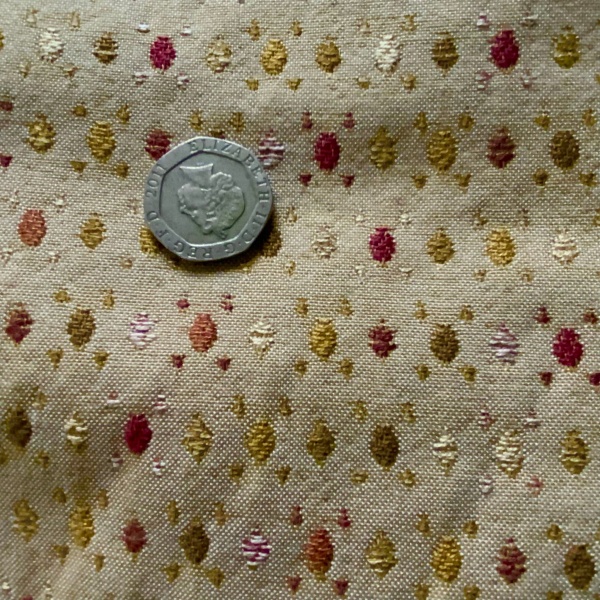 Gold Jacquard  Fabric. 1 mts