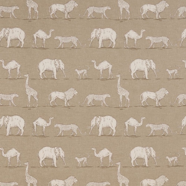 Iliv Prairie Animals Fabric  in Almond