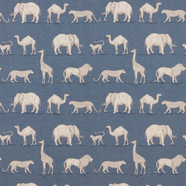 Iliv Prairie Animals Fabric  in Denim