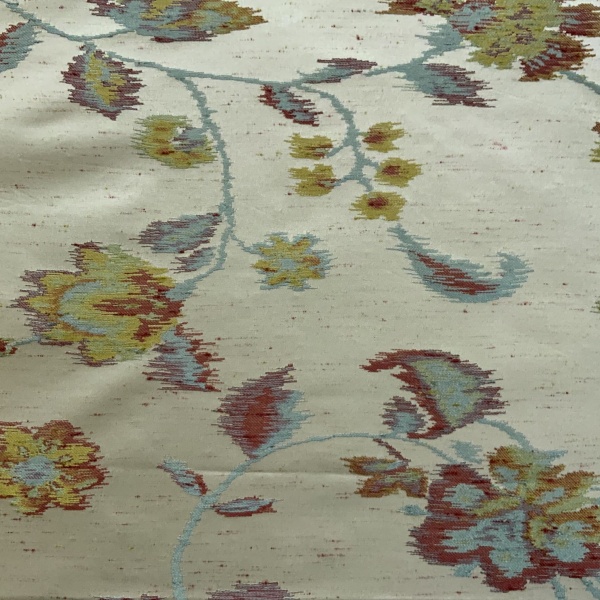 Jim Dickens Ikat Floral Fabric in Jazz. 1.5  mts