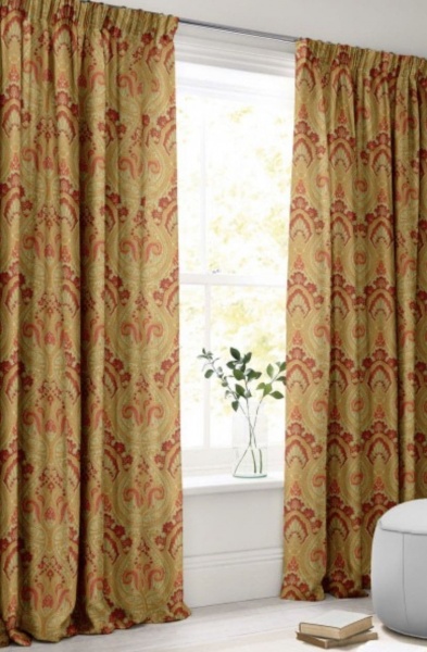 Jim Dickens Olympos Persia Fabric in Apple Red. 0.9  metres
