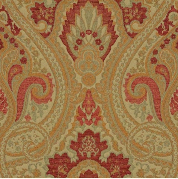 Jim Dickens Olympos Persia Fabric in Apple Red. 1.8  metres